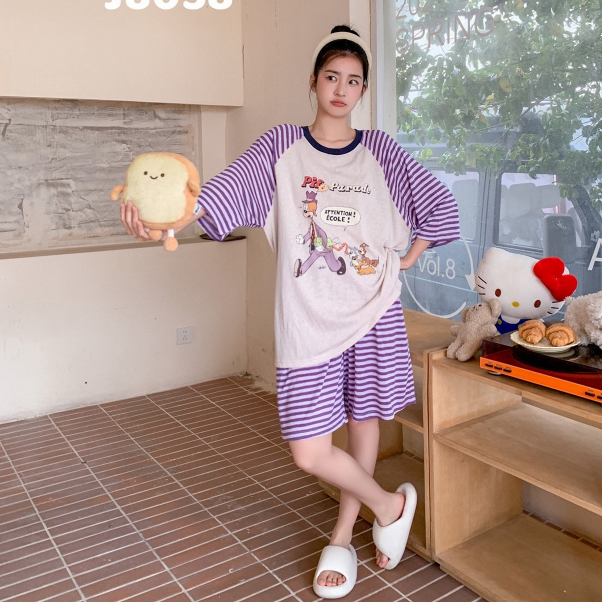 91家纺网 家纺一手货源 找家纺 妍景家居生活馆 2026春夏新款雪花棉心意絮语套装 心意絮语-紫色