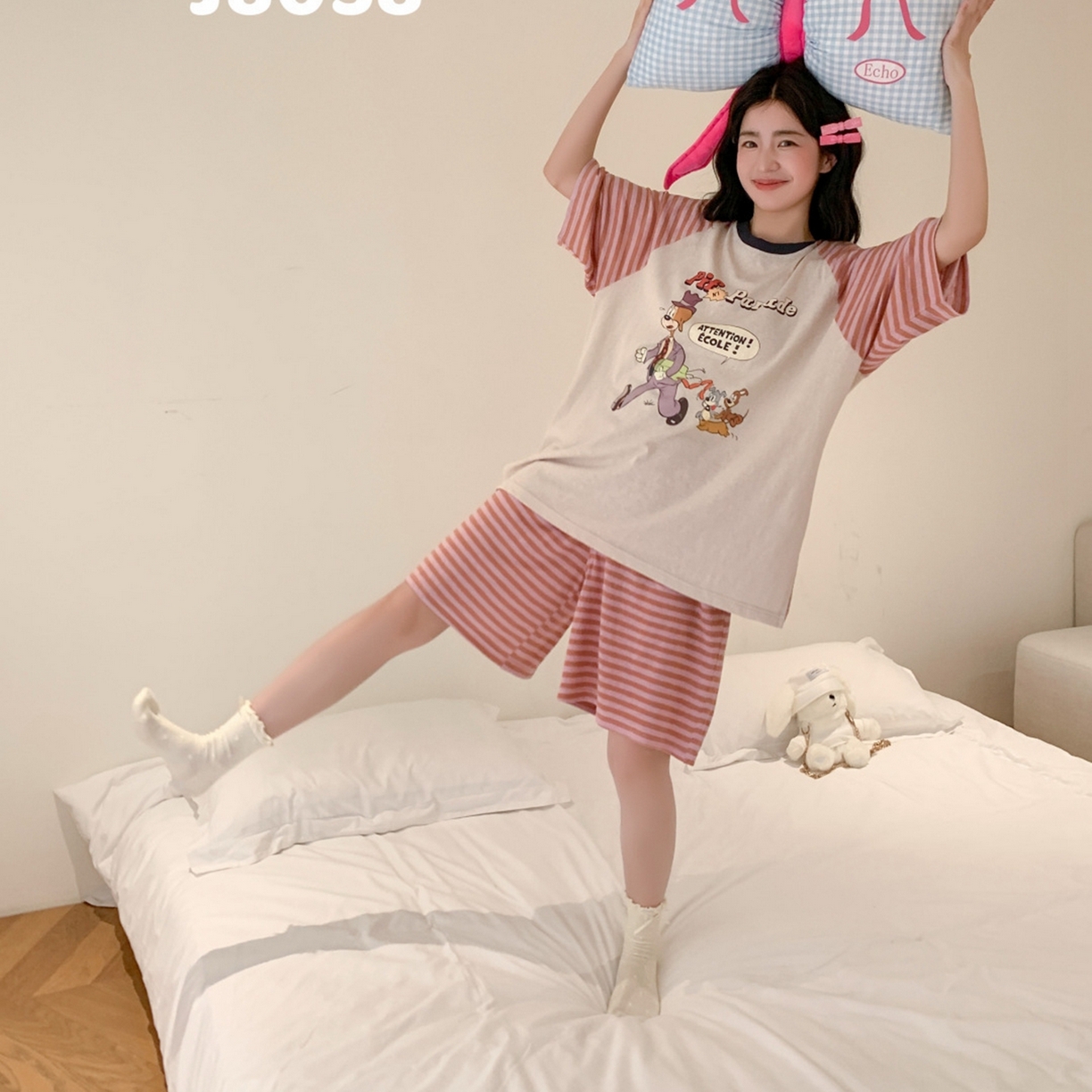 91家纺网 家纺一手货源 找家纺 妍景家居生活馆 2026春夏新款雪花棉心意絮语套装 心意絮语-橘色