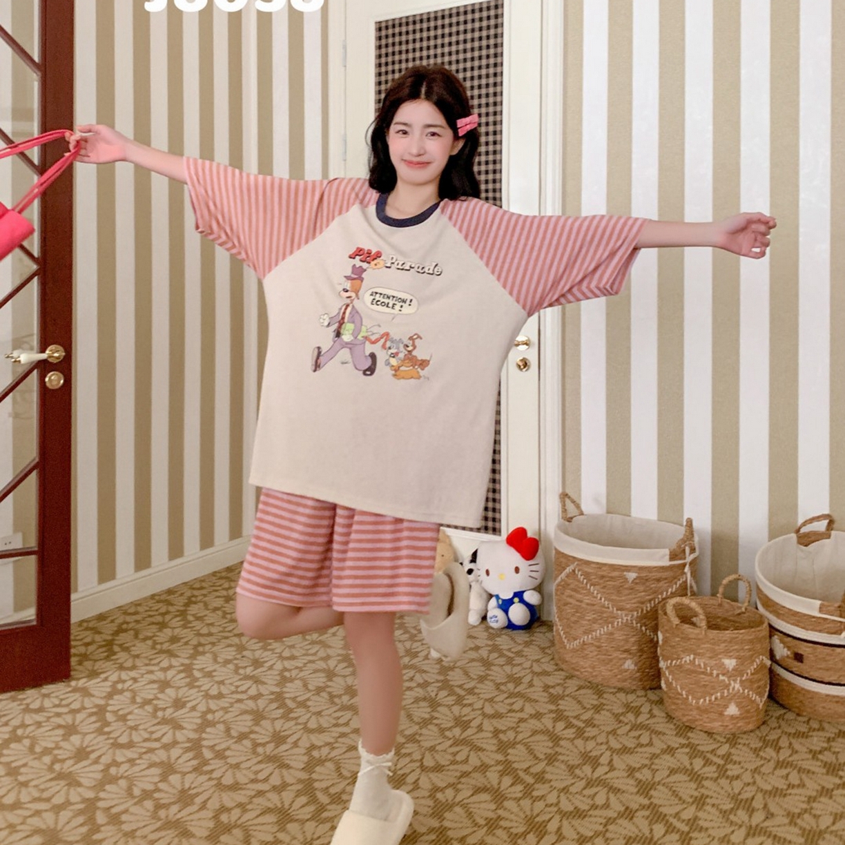 91家纺网 家纺一手货源 找家纺 妍景家居生活馆 2026春夏新款雪花棉心意絮语套装 心意絮语-橘色