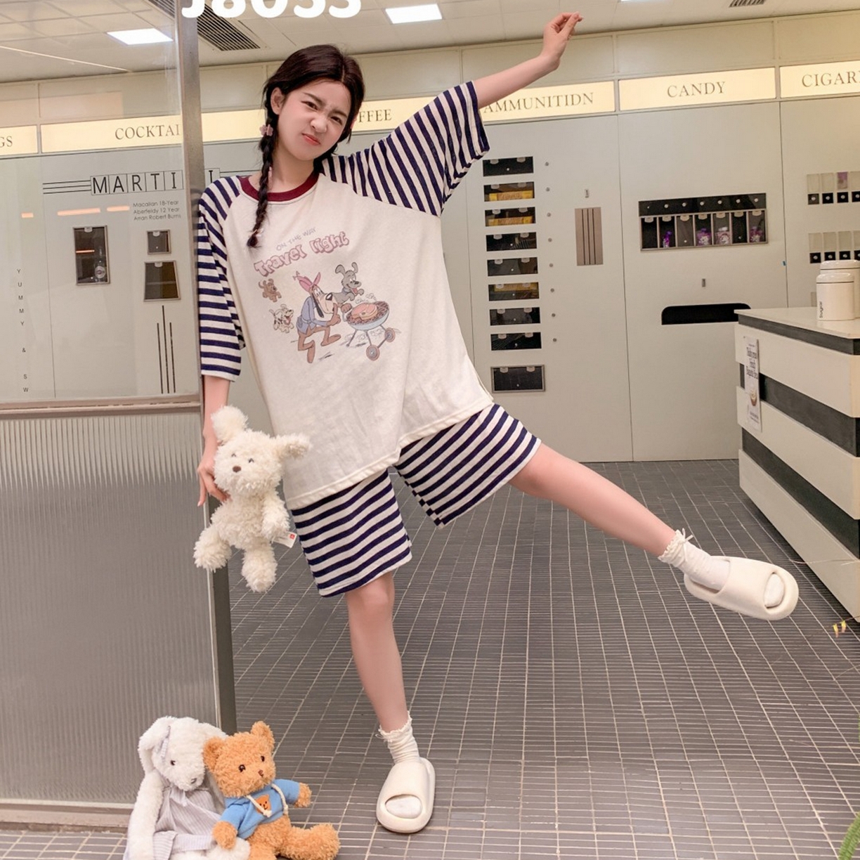 91家纺网 家纺一手货源 找家纺 妍景家居生活馆 2026春夏新款雪花棉野炊夏日套装 野炊夏日-蓝色