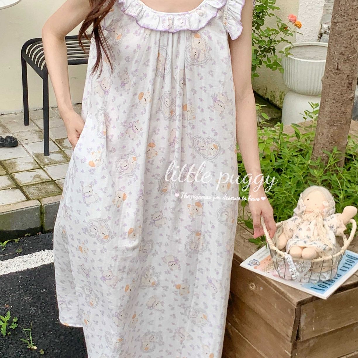 （总）妍景家居生活馆 2026新款木耳边无袖睡裙