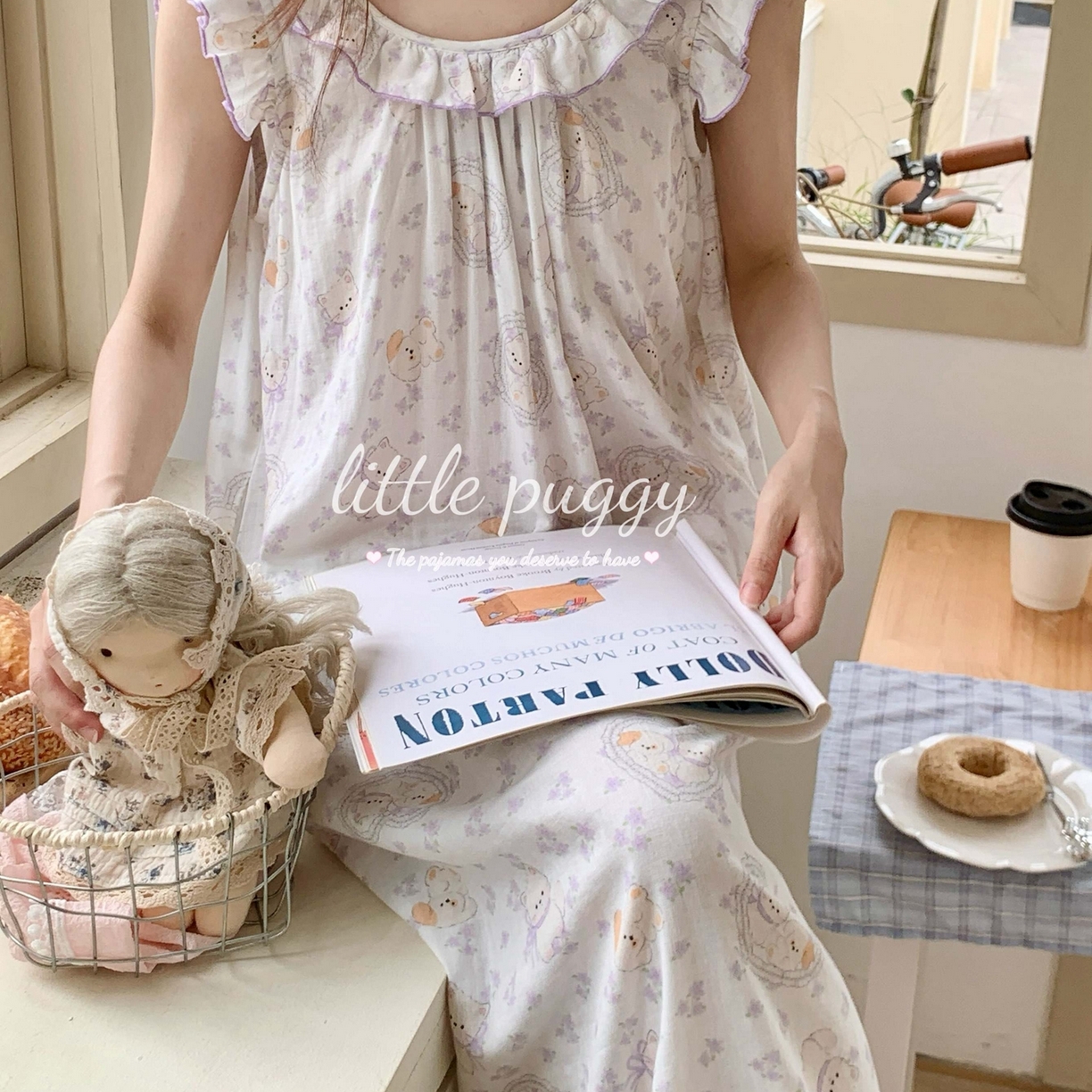 91家纺网 家纺一手货源 找家纺 妍景家居生活馆 2026新款木耳边无袖睡裙 猫狗花园