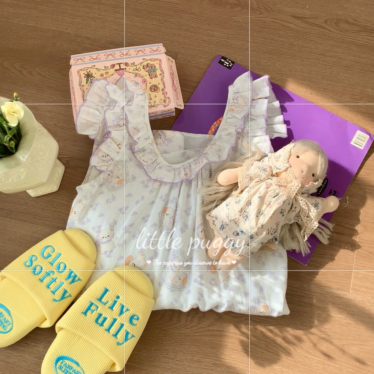 91家纺网 家纺一手货源 找家纺 （总）妍景家居生活馆 2026新款木耳边无袖睡裙