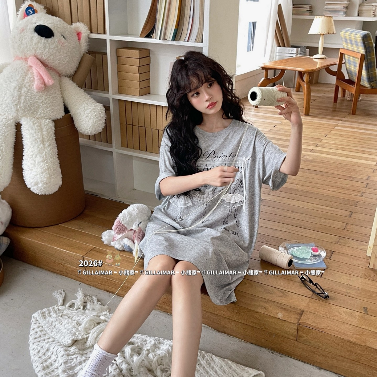 91家纺网 家纺一手货源 找家纺 （总）妍景家居生活馆 2026新款莱赛尔冰丝棉睡裙-芭蕾T