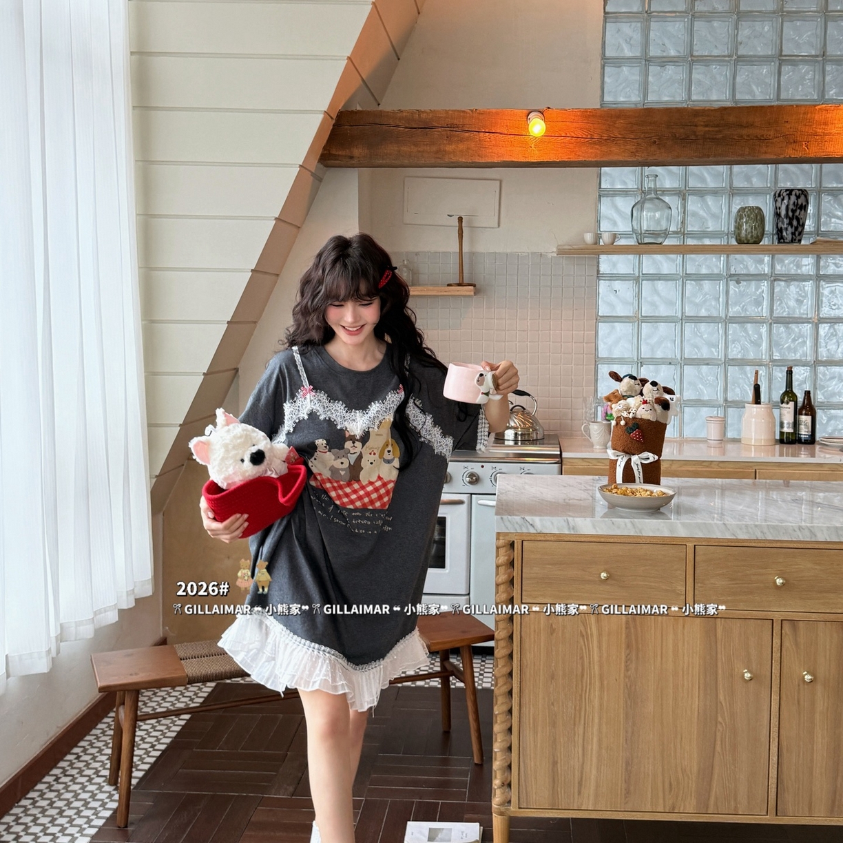 （总）妍景家居生活馆 2026新款莱赛尔冰丝棉睡裙-红地毯T