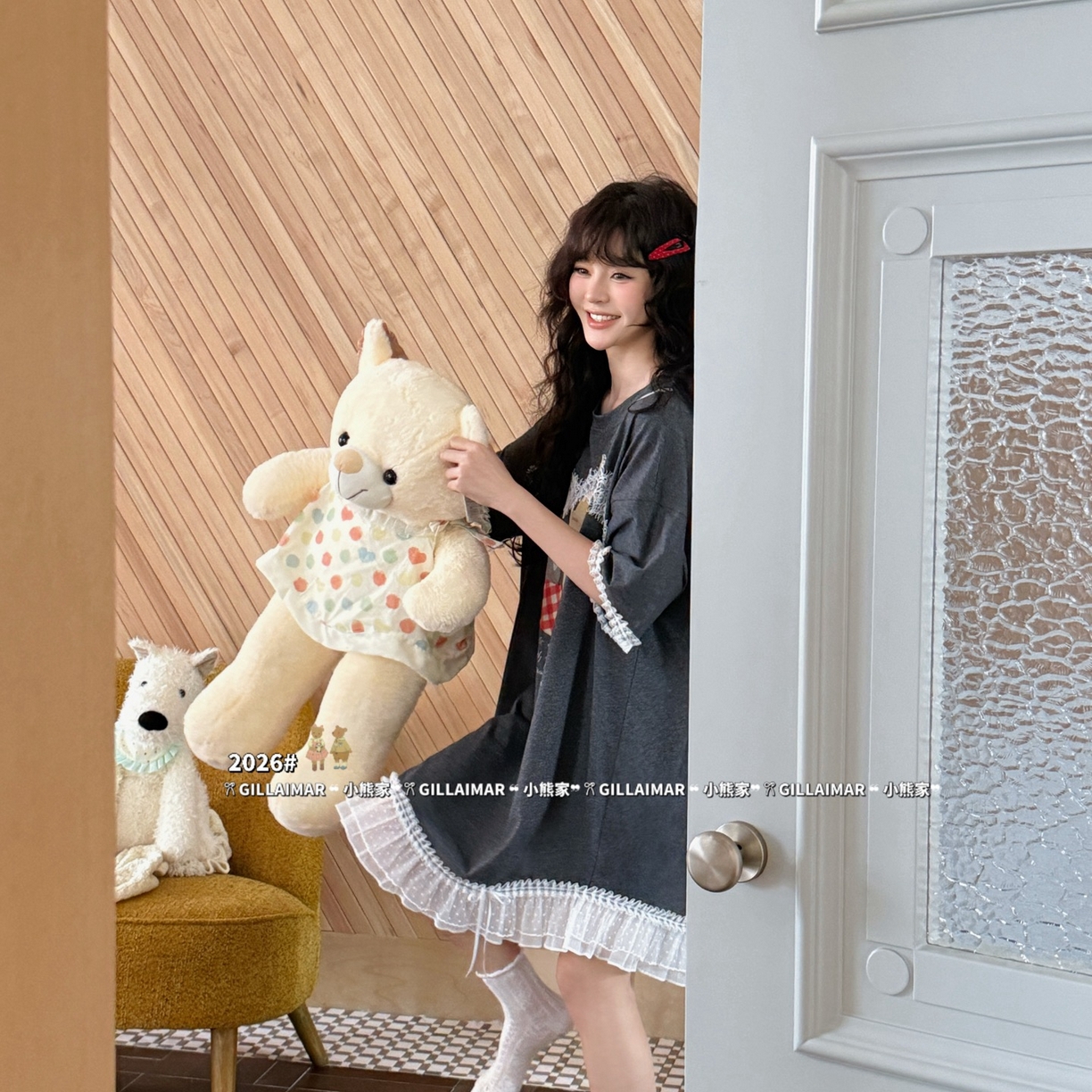 91家纺网 家纺一手货源 找家纺 （总）妍景家居生活馆 2026新款莱赛尔冰丝棉睡裙-红地毯T