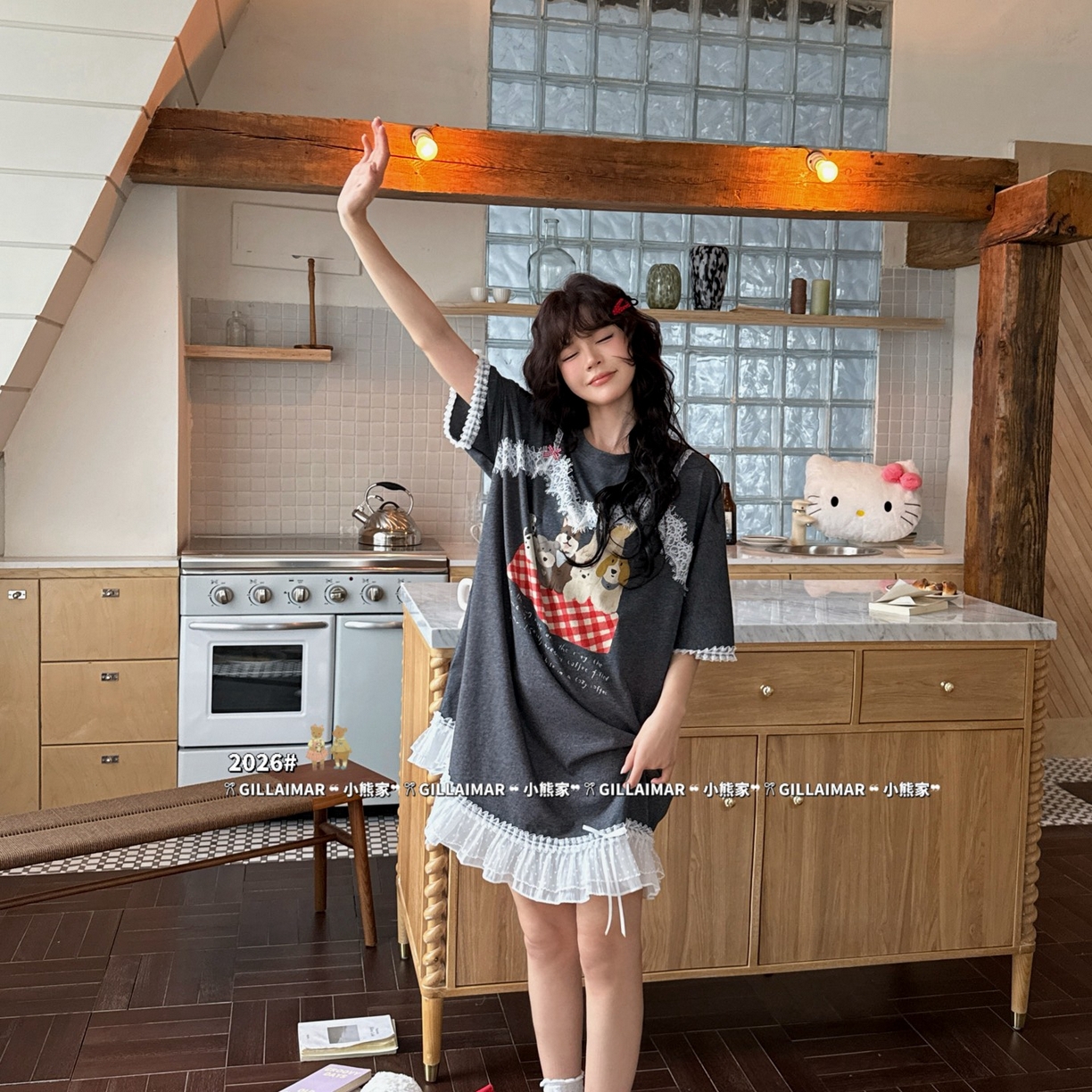 91家纺网 家纺一手货源 找家纺 （总）妍景家居生活馆 2026新款莱赛尔冰丝棉睡裙-红地毯T