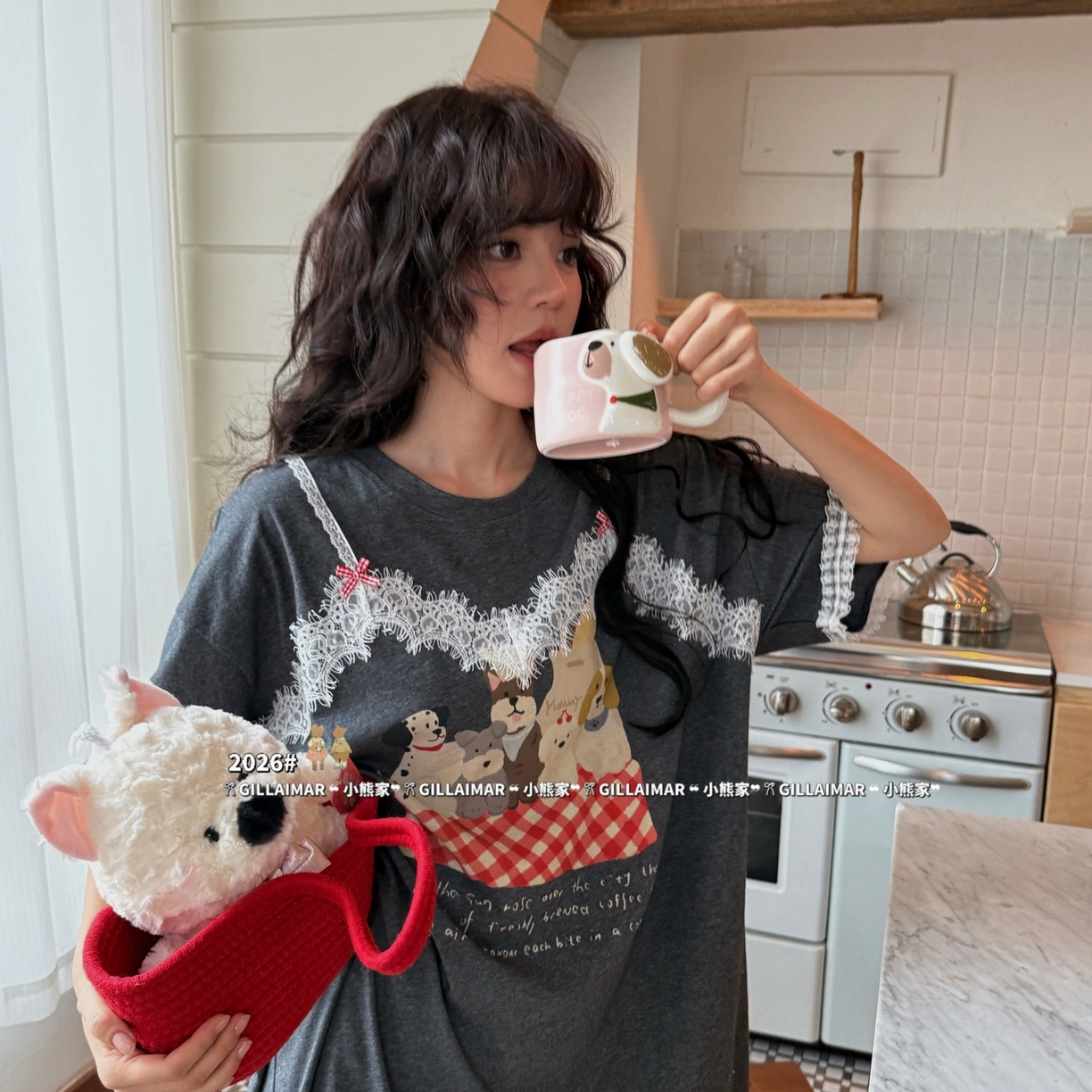 91家纺网 家纺一手货源 找家纺 （总）妍景家居生活馆 2026新款莱赛尔冰丝棉睡裙-红地毯T