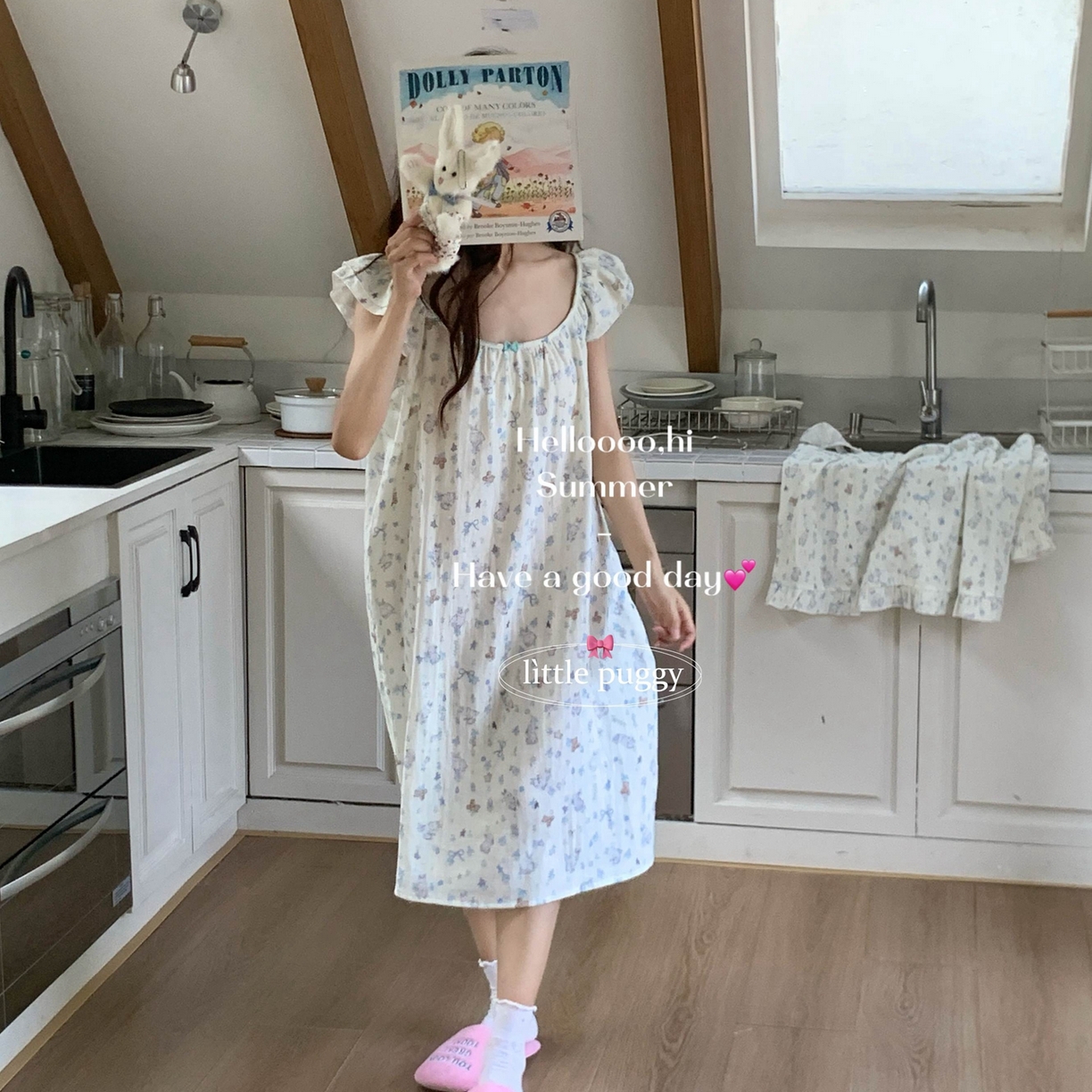 91家纺网 家纺一手货源 找家纺 （总）妍景家居生活馆 2026新款双层纱小飞袖睡裙