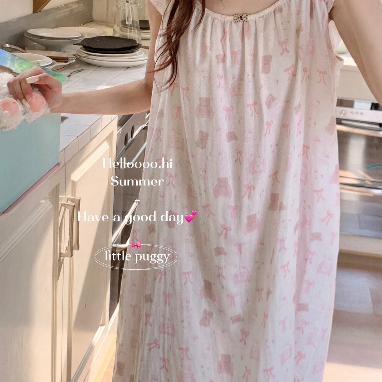 91家纺网 家纺一手货源 找家纺 （总）妍景家居生活馆 2026新款双层纱小飞袖睡裙