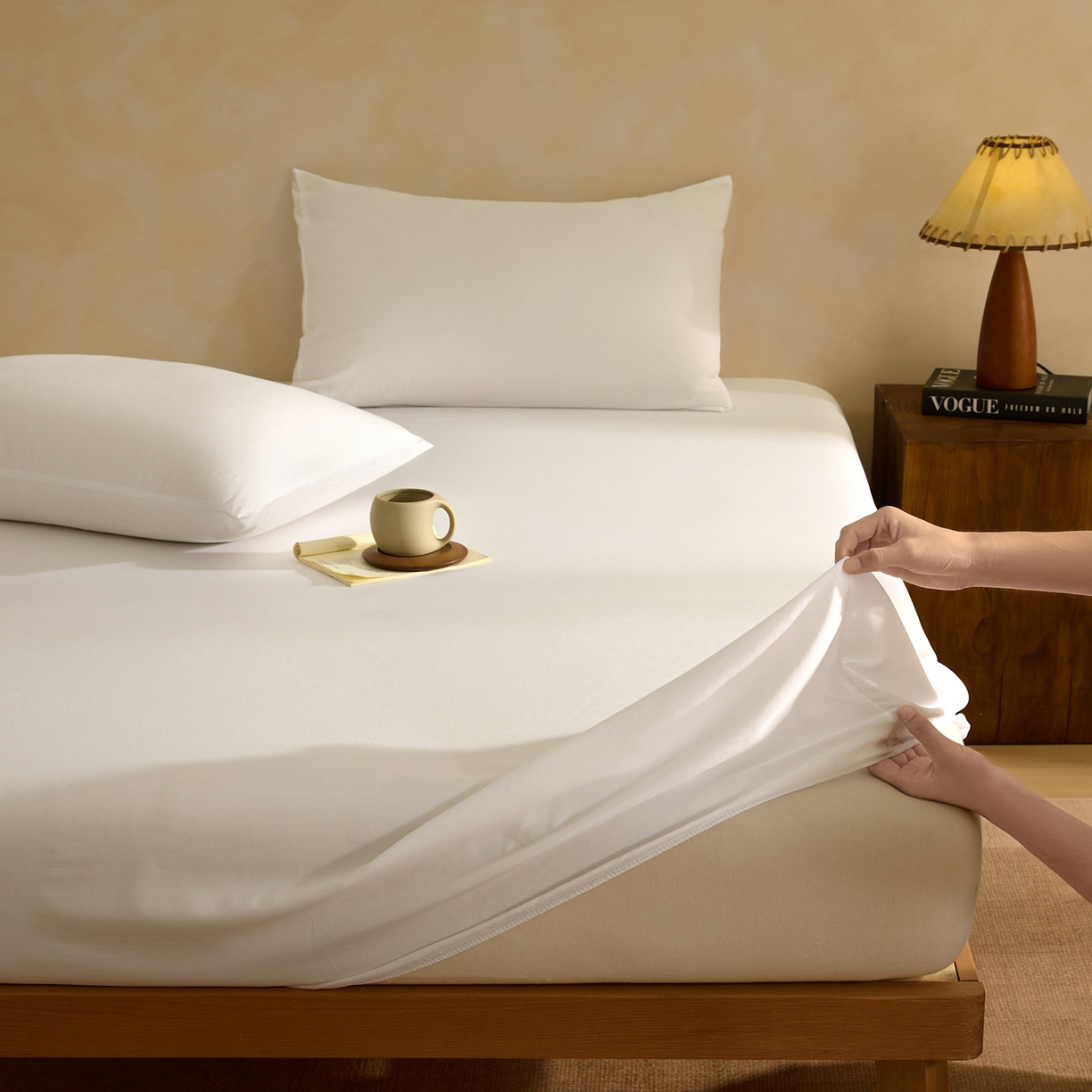 91家纺网 家纺一手货源 找家纺 （总）梵克保罗 2026新品竹纤维床笠凉感纹理感  30%竹纤维 70%超细纤维