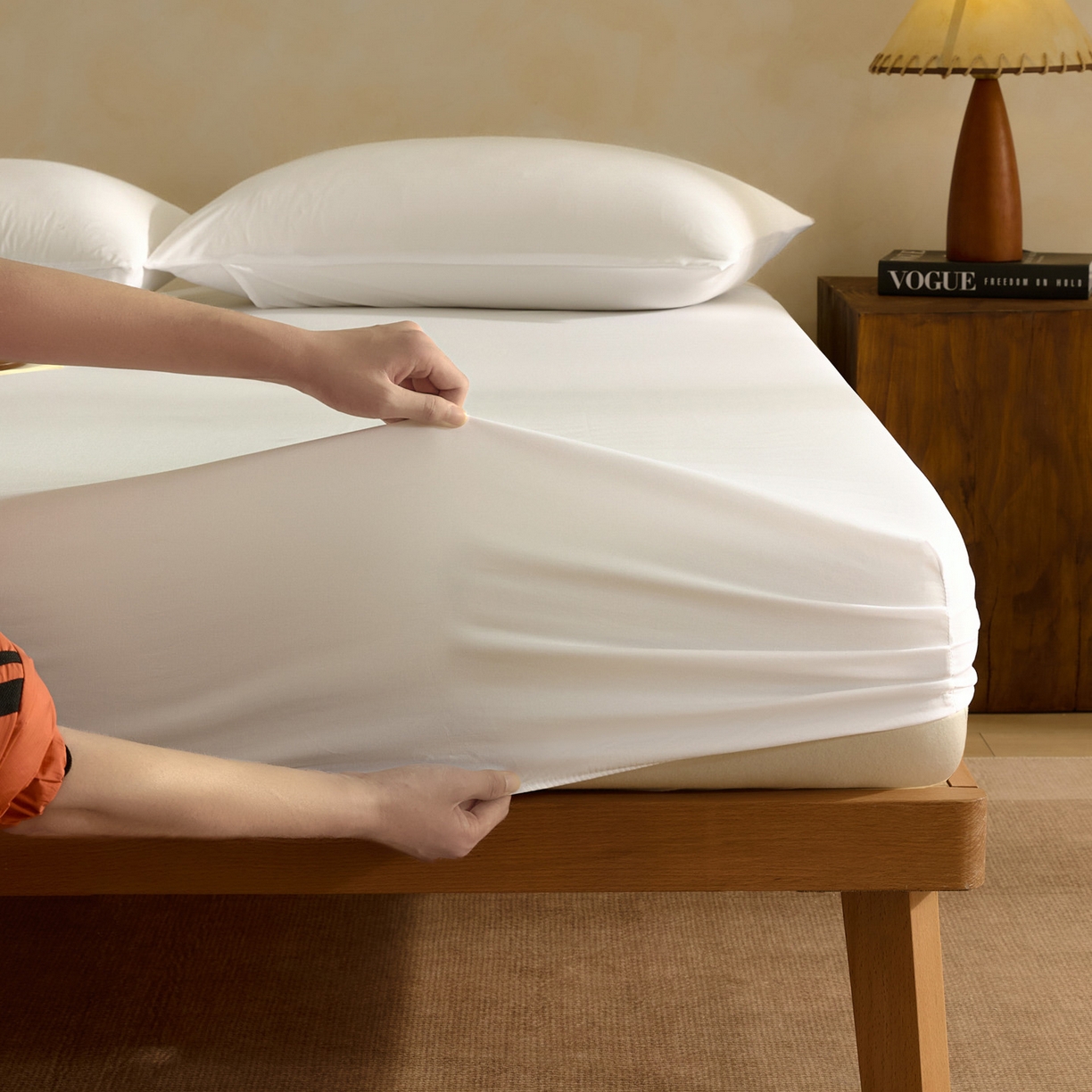 91家纺网 家纺一手货源 找家纺 （总）梵克保罗 2026新品竹纤维床笠凉感纹理感  30%竹纤维 70%超细纤维