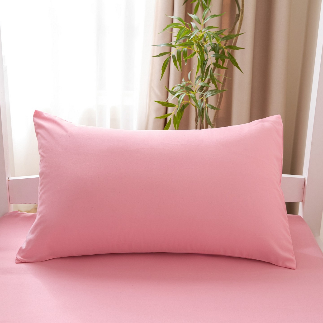 91家纺网 家纺一手货源 找家纺 梵克保罗 2026新款亲肤舒适简约款学生床床垫套 粉色