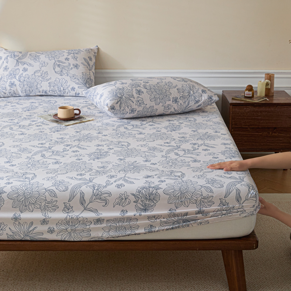 91家纺网 家纺一手货源 找家纺 （总）梵克保罗 2026新款全棉专版花型青花瓷系列单品床笠