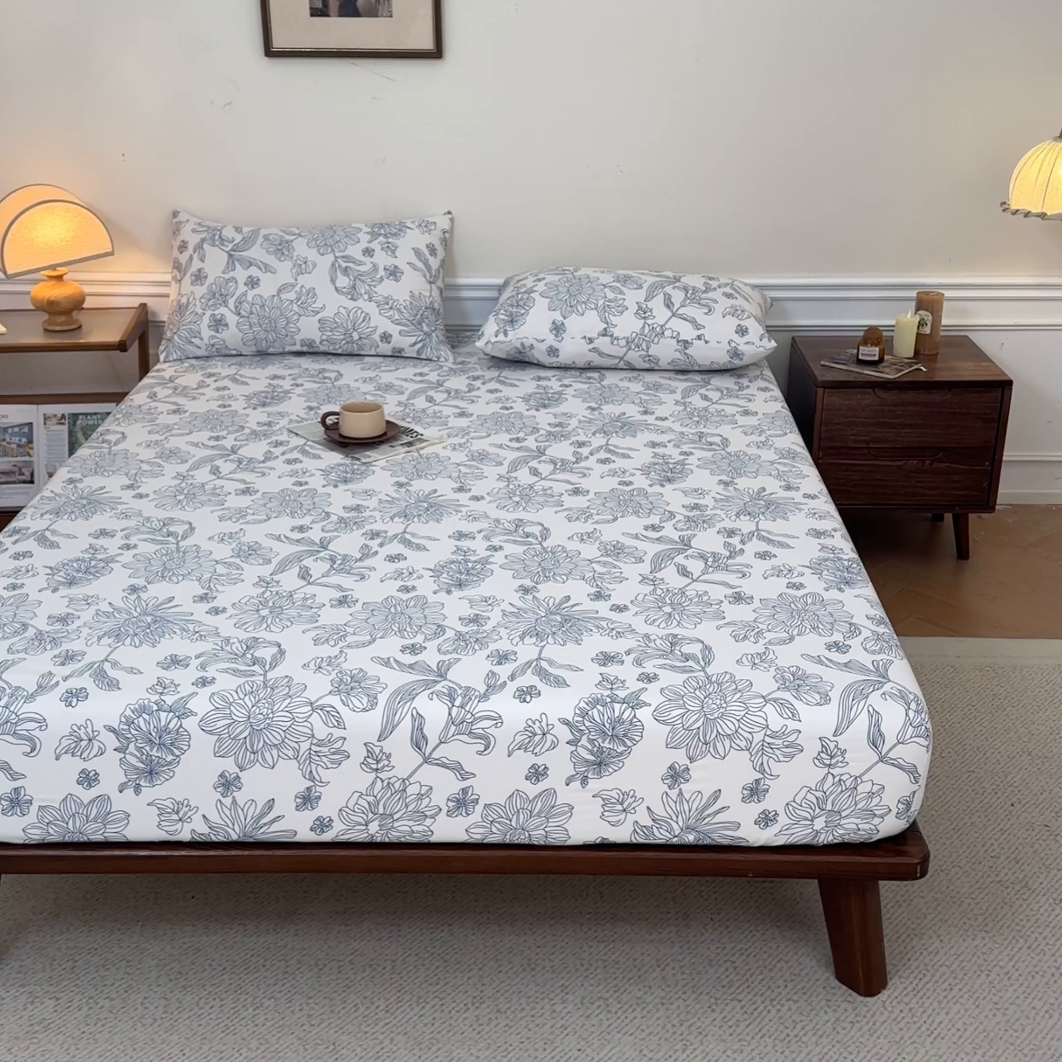 91家纺网 家纺一手货源 找家纺 （总）梵克保罗 2026新款全棉专版花型青花瓷系列单品床笠