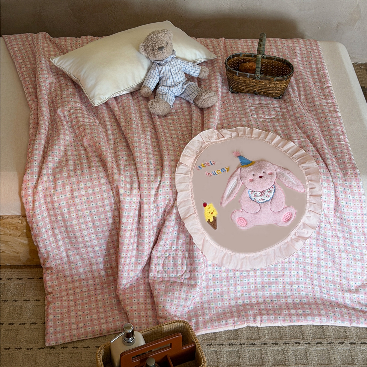 91家纺网 家纺一手货源 找家纺 （总）喜多兔儿童家纺 2026新款A类全棉双层纱贴布绣夏被夏凉被空调被