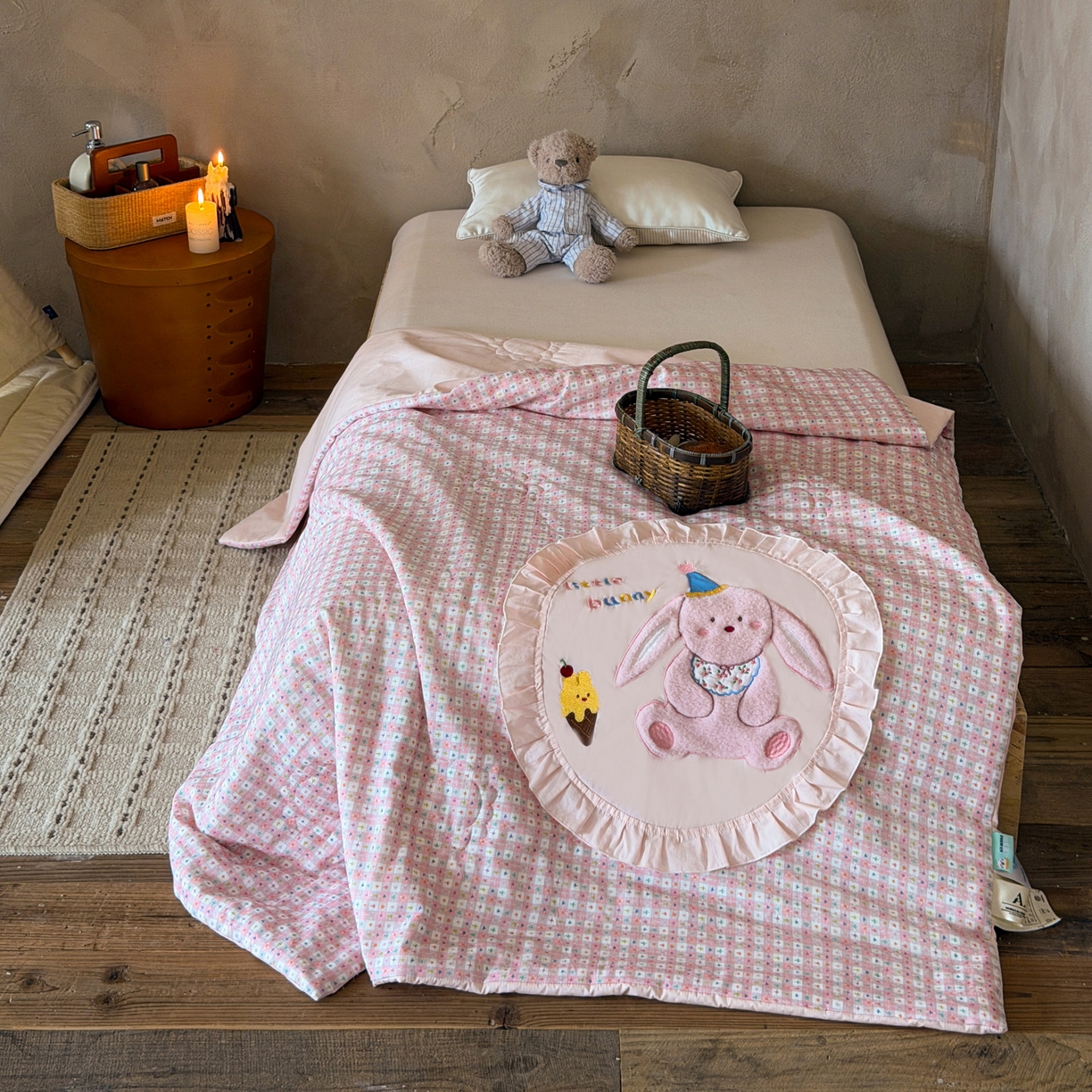 91家纺网 家纺一手货源 找家纺 （总）喜多兔儿童家纺 2026新款A类全棉双层纱贴布绣夏被夏凉被空调被