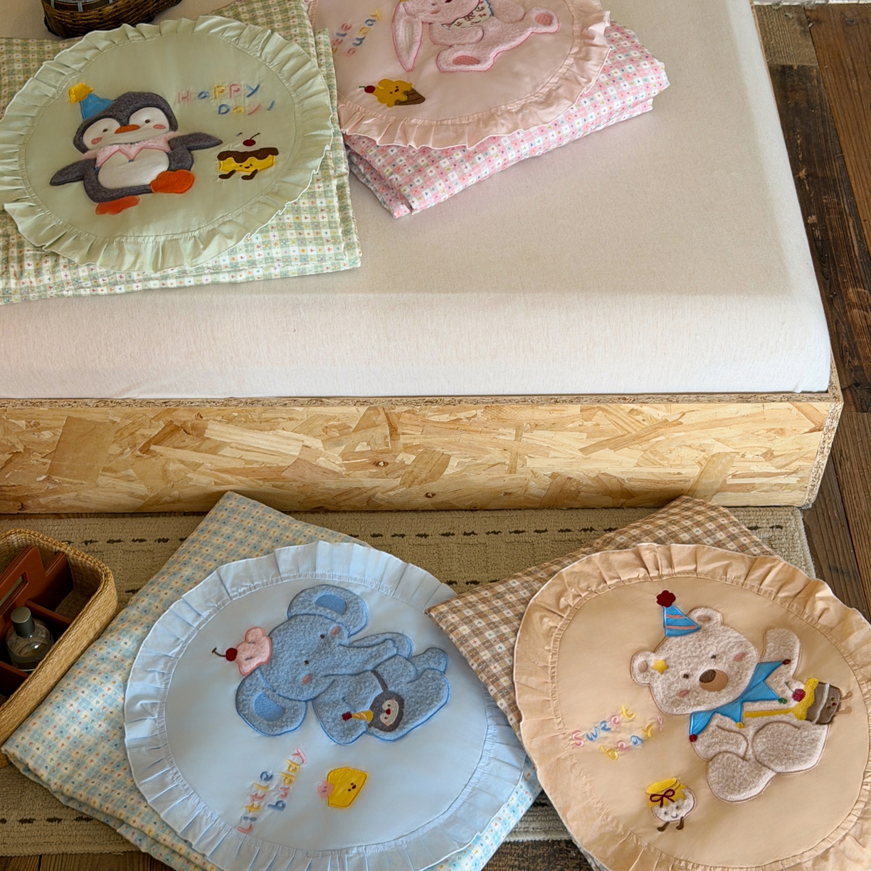 91家纺网 家纺一手货源 找家纺 喜多兔儿童家纺 2026新款A类全棉双层纱贴布绣夏被夏凉被空调被 组合图仅供展示不可下单