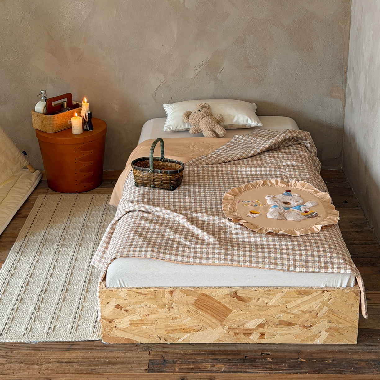 91家纺网 家纺一手货源 找家纺 喜多兔儿童家纺 2026新款A类全棉双层纱贴布绣夏被夏凉被空调被 卡其色邦迪小熊