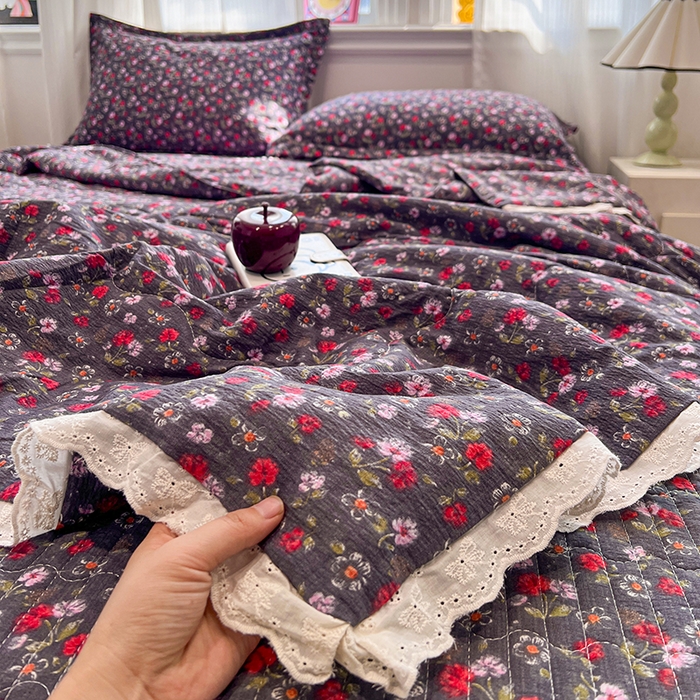 91家纺网 家纺一手货源 找家纺 （总）元熙 2026新款小棉边夏被床盖四件套