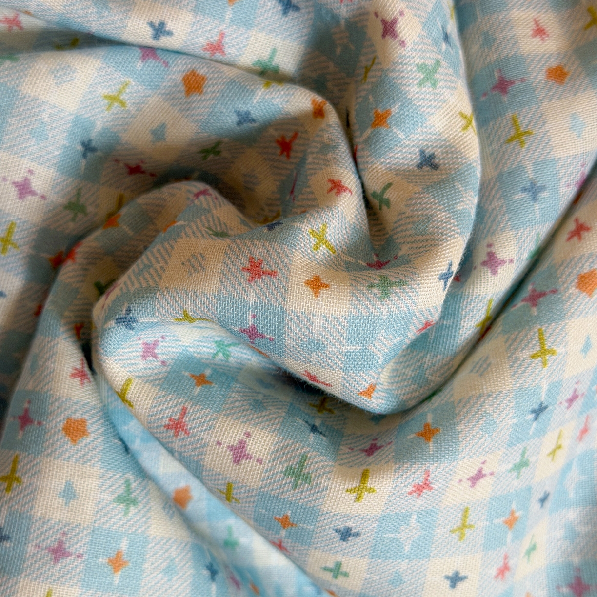 91家纺网 家纺一手货源 找家纺 喜多兔儿童家纺 2026新款A类全棉双层纱贴布绣夏被夏凉被空调被 蓝色艾斯小象宝