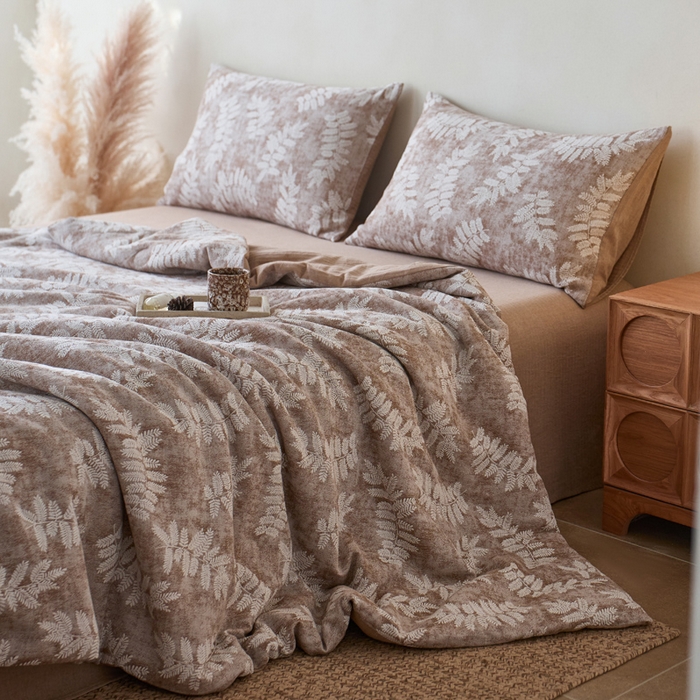 91家纺网 家纺一手货源 找家纺 （总）如一 2026新款60S全棉色织提花三层纱夏被四件套-诗韵系列,诗韵咖,诗韵蓝,诗韵绿,诗韵紫,组合