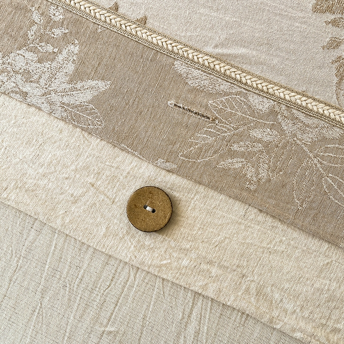 91家纺网 家纺一手货源 找家纺 （总）树下 2026新款A类色织提花纽扣款棉麻四件套