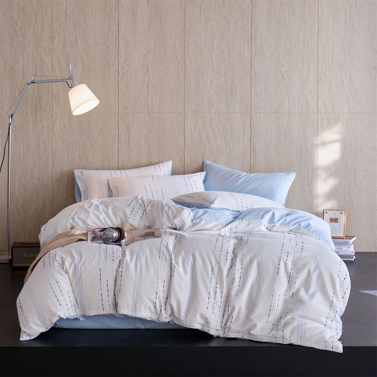 91家纺网 家纺一手货源 找家纺 （总）安莱生活  2026年新款菊花纱缎染全棉提花云染织梦四件套