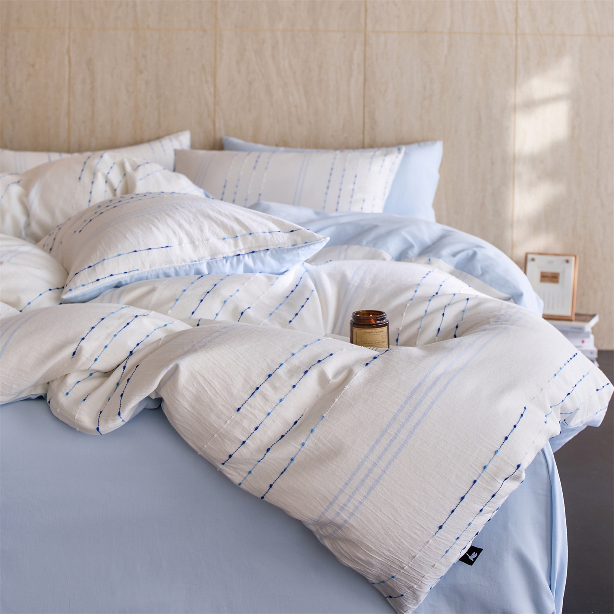 91家纺网 家纺一手货源 找家纺 （总）安莱生活  2026年新款菊花纱缎染全棉提花云染织梦四件套