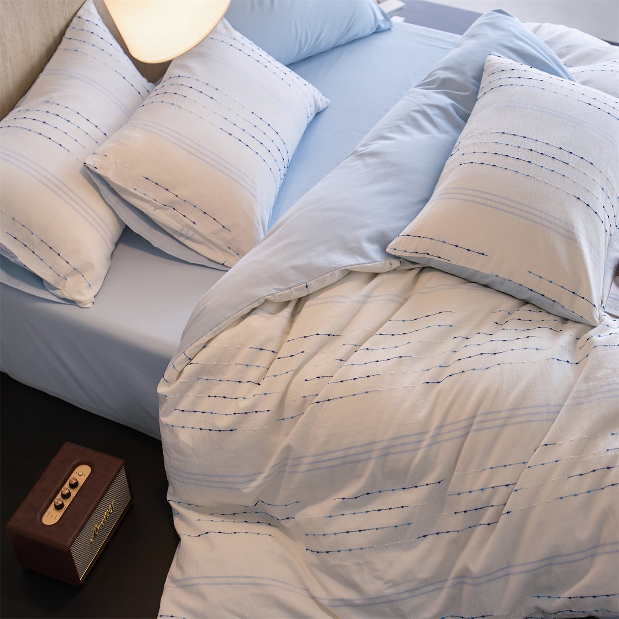 91家纺网 家纺一手货源 找家纺 （总）安莱生活  2026年新款菊花纱缎染全棉提花云染织梦四件套