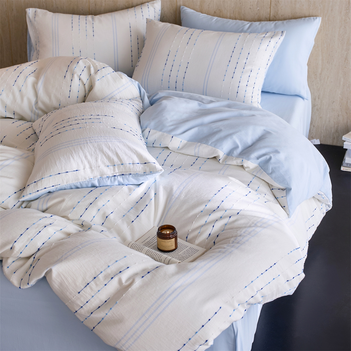 91家纺网 家纺一手货源 找家纺 （总）安莱生活  2026年新款菊花纱缎染全棉提花云染织梦四件套