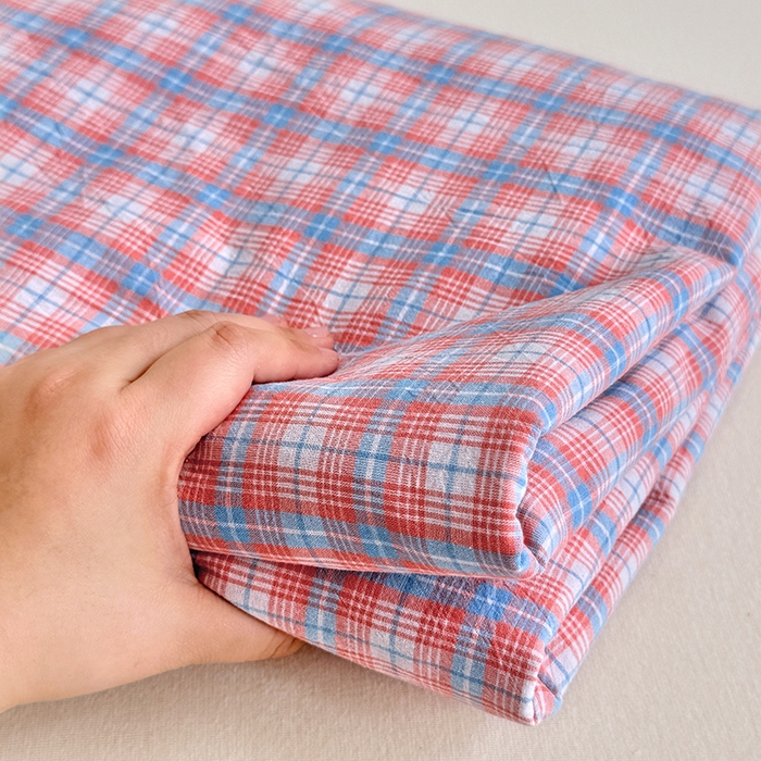 91家纺网 家纺一手货源 找家纺 家贝爱 2026新款全棉纯棉水洗色织被套单件被套单品单被套 粉韵格