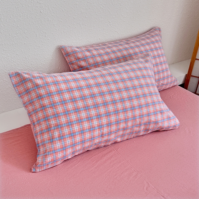 91家纺网 家纺一手货源 找家纺 家贝爱 2026新款全棉纯棉水洗色织被套单件被套单品单被套 粉韵格