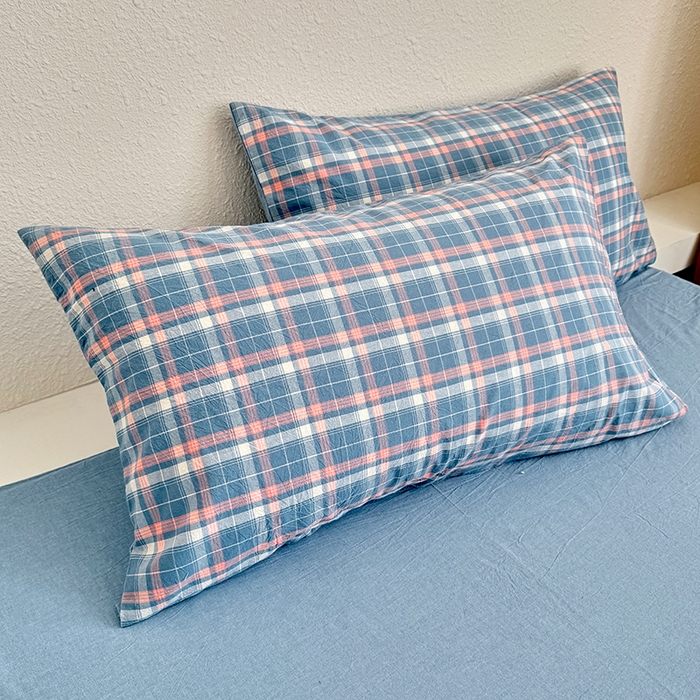 91家纺网 家纺一手货源 找家纺 家贝爱 2026新款全棉纯棉水洗色织被套单件被套单品单被套 海蓝格