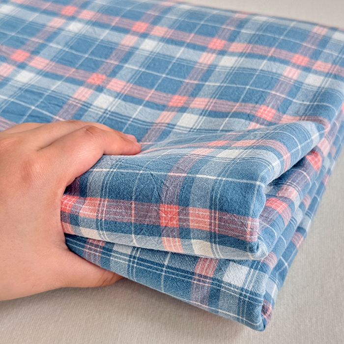 91家纺网 家纺一手货源 找家纺 家贝爱 2026新款全棉纯棉水洗色织被套单件被套单品单被套 海蓝格