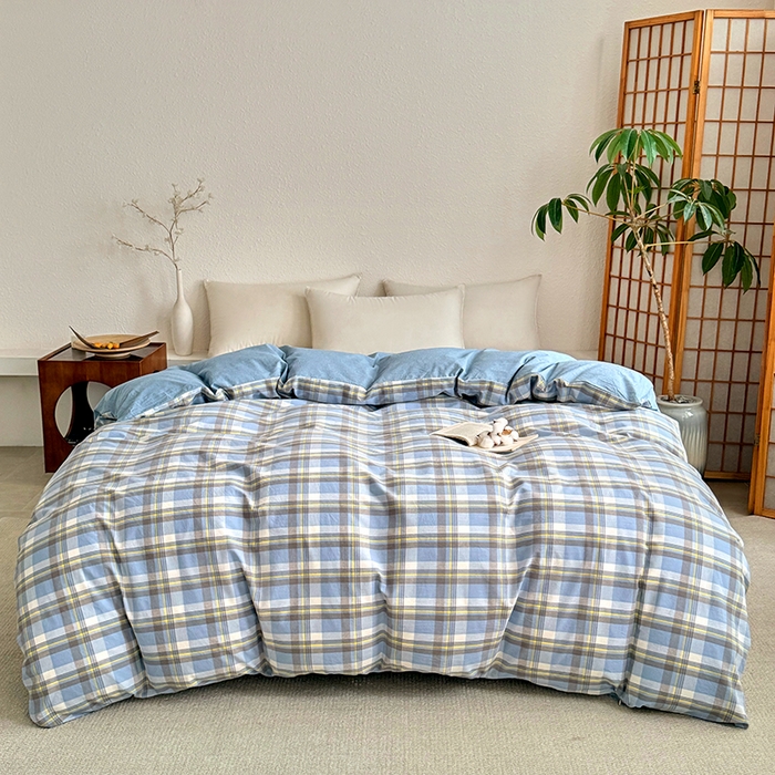 家贝爱 2026新款全棉纯棉水洗色织被套单件被套单品单被套 简夕格