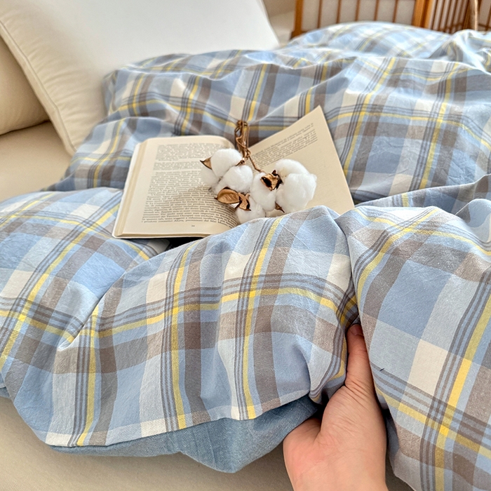 91家纺网 家纺一手货源 找家纺 家贝爱 2026新款全棉纯棉水洗色织被套单件被套单品单被套 简夕格