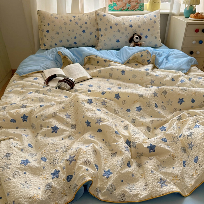 91家纺网 家纺一手货源 找家纺 几禾 2026新款泡芙纱单夏被夏凉被空调被-凉糖系列（凉而不冰的触感，清凉与柔软兼得） 凉糖-贝壳星