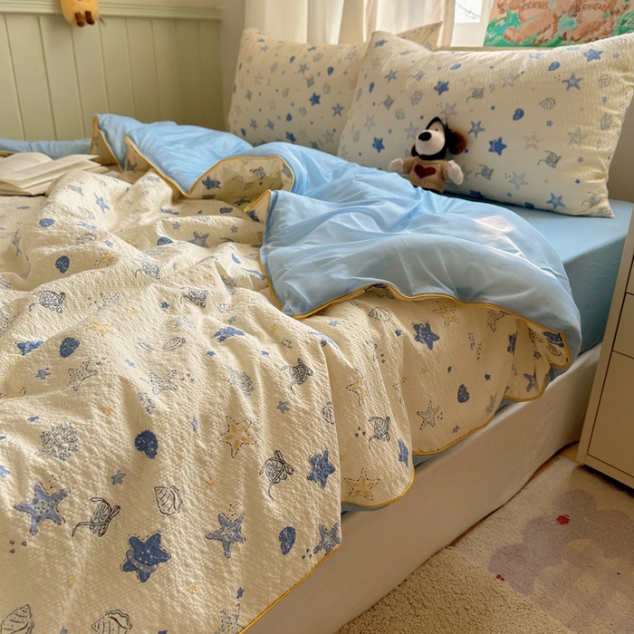 91家纺网 家纺一手货源 找家纺 几禾 2026新款泡芙纱单夏被夏凉被空调被-凉糖系列（凉而不冰的触感，清凉与柔软兼得） 凉糖-贝壳星