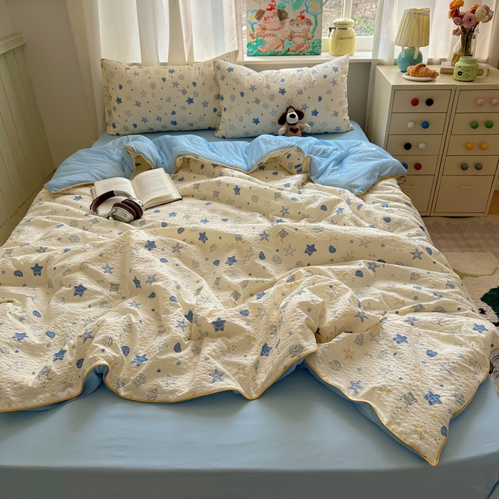 91家纺网 家纺一手货源 找家纺 几禾 2026新款泡芙纱单夏被夏凉被空调被-凉糖系列（凉而不冰的触感，清凉与柔软兼得） 凉糖-贝壳星