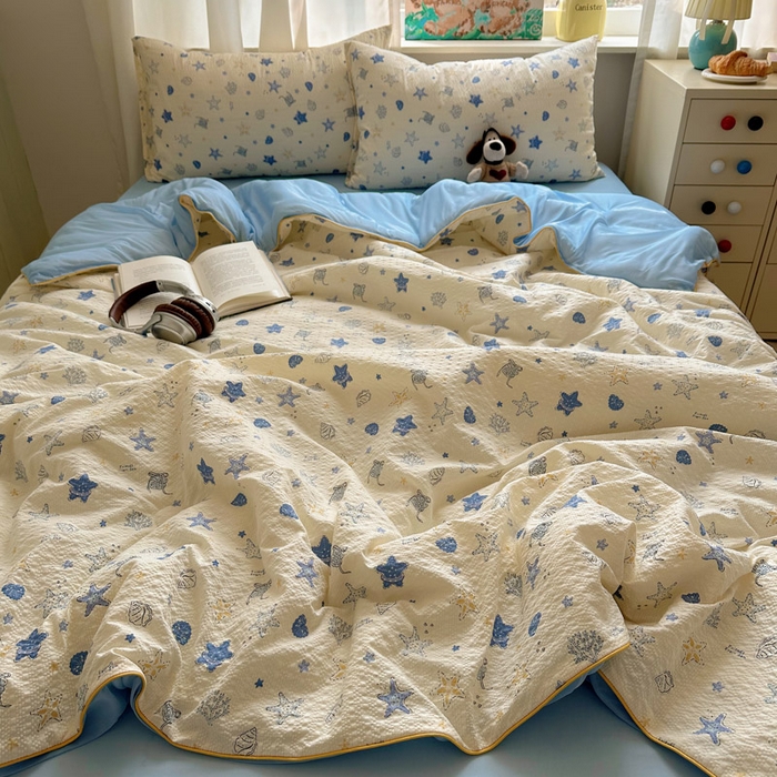 91家纺网 家纺一手货源 找家纺 几禾 2026新款泡芙纱单夏被夏凉被空调被-凉糖系列（凉而不冰的触感，清凉与柔软兼得） 凉糖-贝壳星