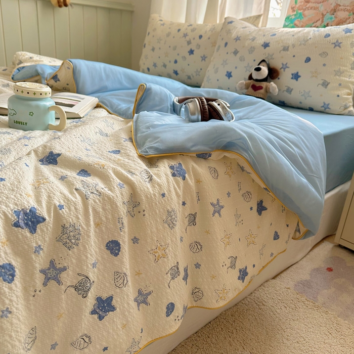 91家纺网 家纺一手货源 找家纺 几禾 2026新款泡芙纱单夏被夏凉被空调被-凉糖系列（凉而不冰的触感，清凉与柔软兼得） 凉糖-贝壳星