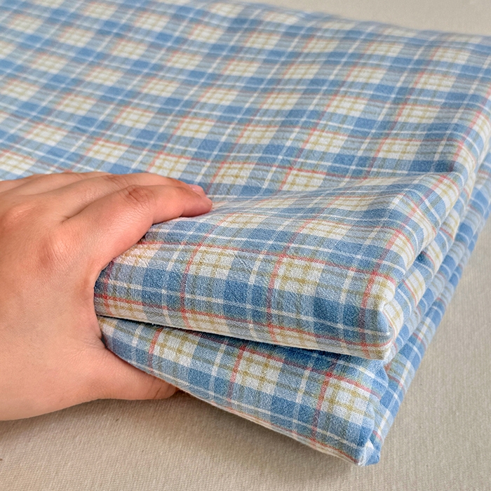 91家纺网 家纺一手货源 找家纺 家贝爱 2026新款全棉纯棉水洗色织被套单件被套单品单被套 蓝黄格