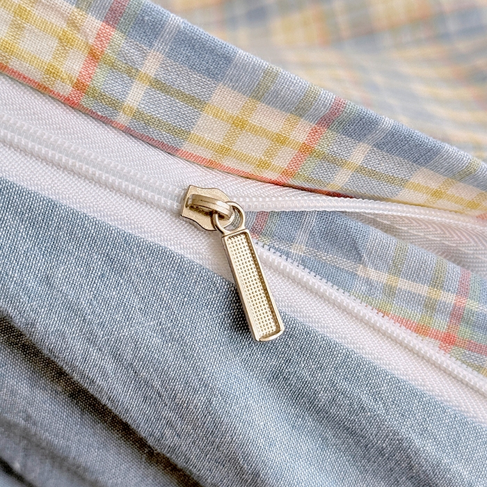 91家纺网 家纺一手货源 找家纺 家贝爱 2026新款全棉纯棉水洗色织被套单件被套单品单被套 蓝黄格