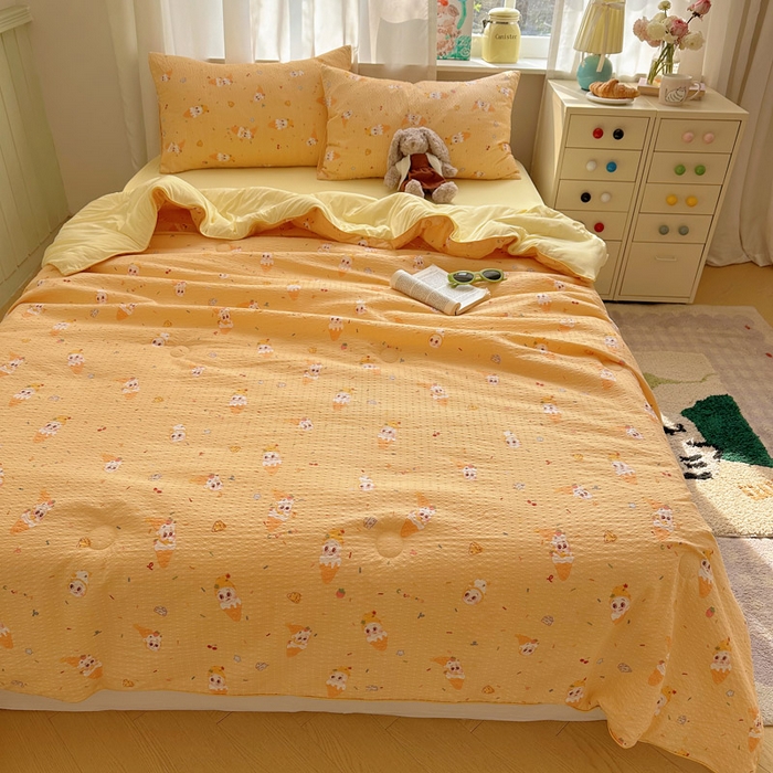 91家纺网 家纺一手货源 找家纺 几禾 2026新款泡芙纱单夏被夏凉被空调被-凉糖系列（凉而不冰的触感，清凉与柔软兼得） 凉糖-冰淇淋星星