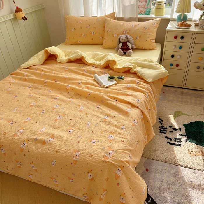 91家纺网 家纺一手货源 找家纺 几禾 2026新款泡芙纱单夏被夏凉被空调被-凉糖系列（凉而不冰的触感，清凉与柔软兼得） 凉糖-冰淇淋星星