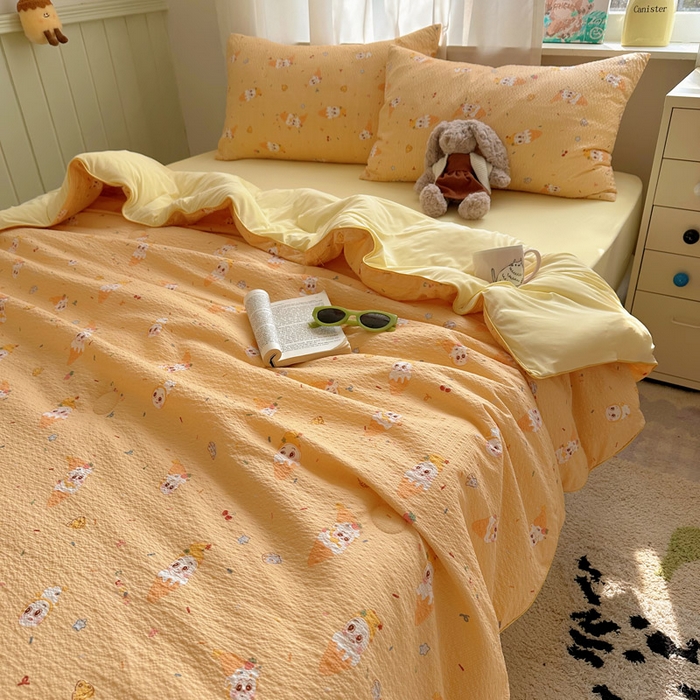 91家纺网 家纺一手货源 找家纺 几禾 2026新款泡芙纱单夏被夏凉被空调被-凉糖系列（凉而不冰的触感，清凉与柔软兼得） 凉糖-冰淇淋星星