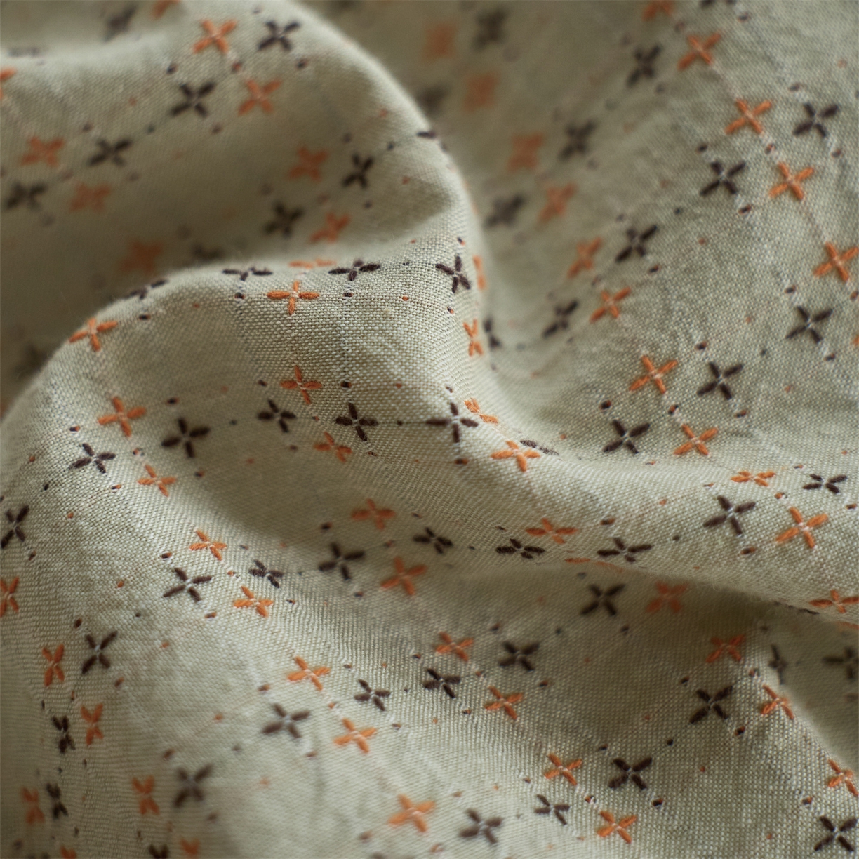 91家纺网 家纺一手货源 找家纺 （总） 安莱生活 2026年新款水洗棉提花松栗小禾四件套