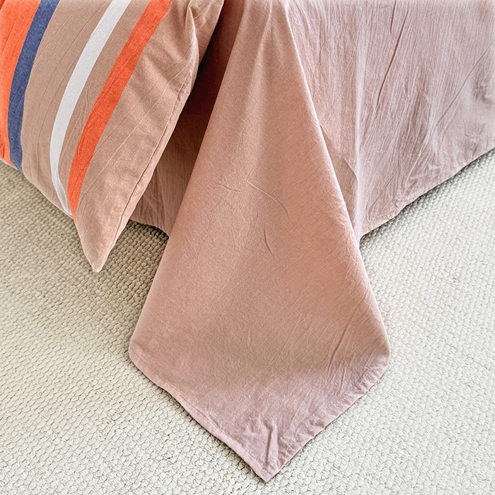 91家纺网 家纺一手货源 找家纺 家贝爱 2026新款全棉纯棉水洗色织被套单件被套单品单被套 时尚桔