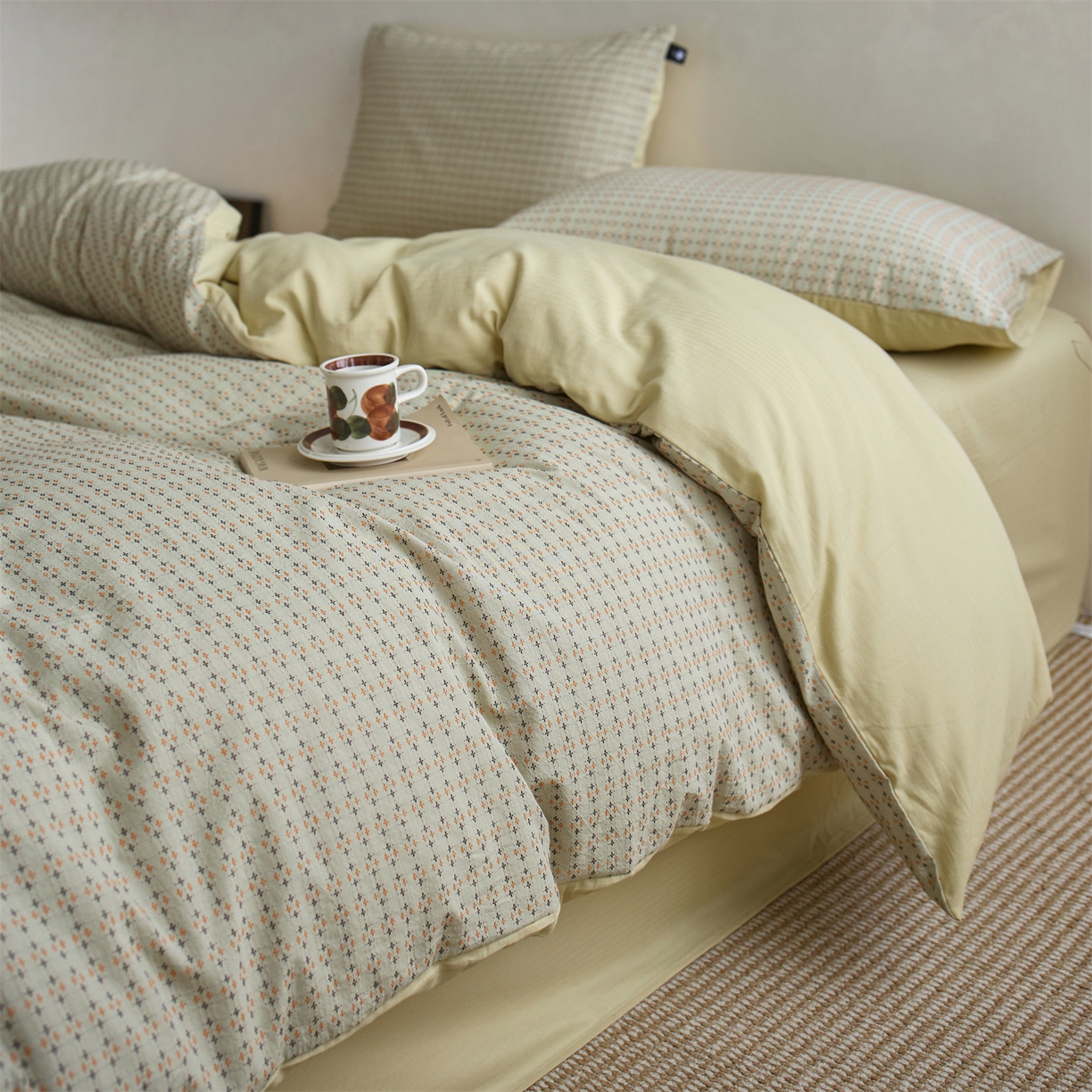 91家纺网 家纺一手货源 找家纺 （总）安莱生活 2024爆款棉麻麻纱工艺款大提花四件套（控价458）